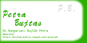 petra bujtas business card