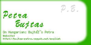 petra bujtas business card